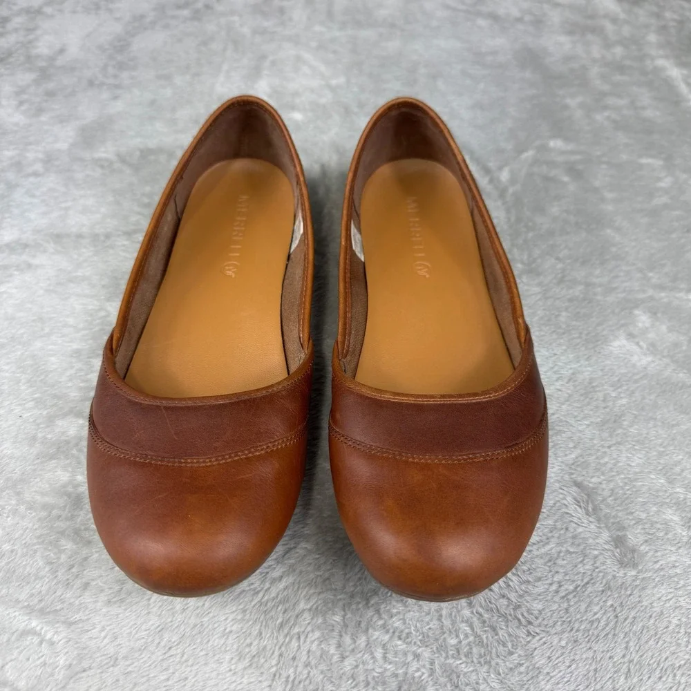 Merrell Leather Ballet Flats Women's US 10 Brown Slip On Comfort Casual Shoes